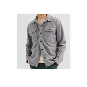 Apt.9 Fleece Button Down Shirt Jacket Mens XXL Gray With Snap Buttons NWT